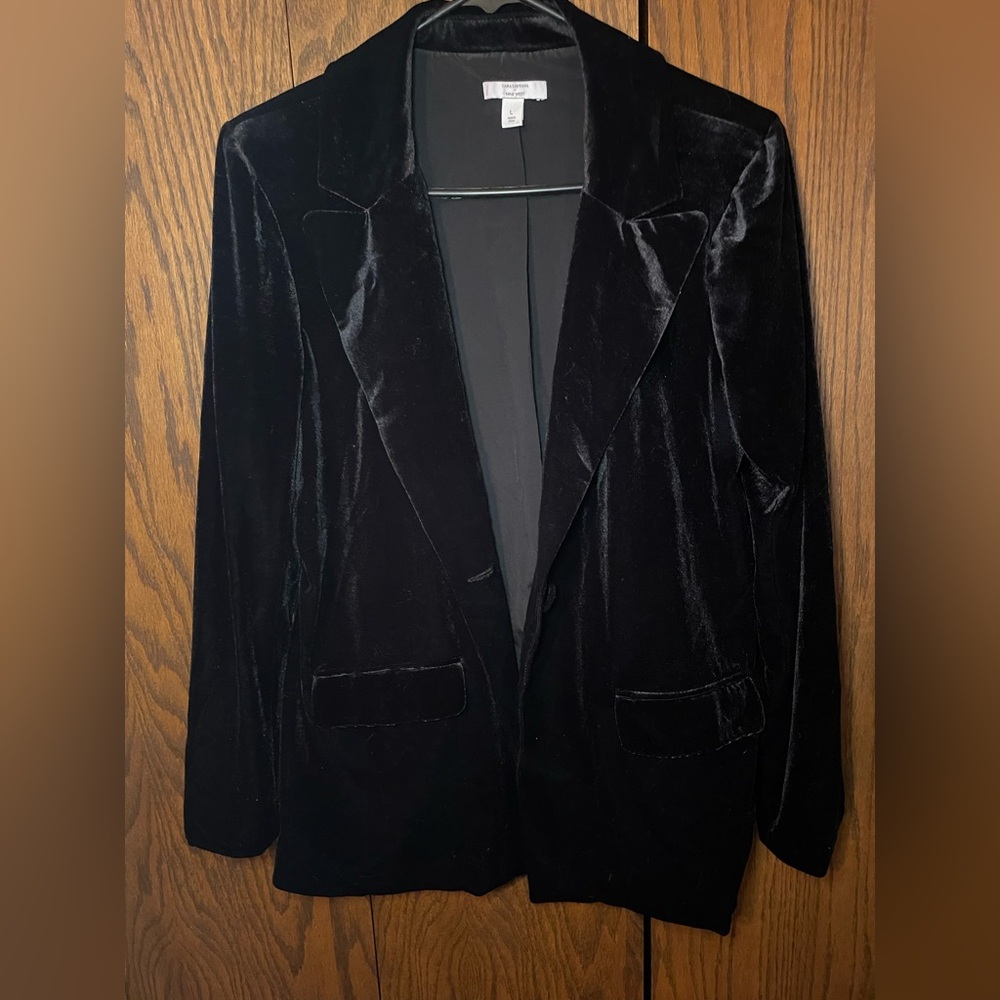 Carlos Santana x Nine West Black Velvet Blazer